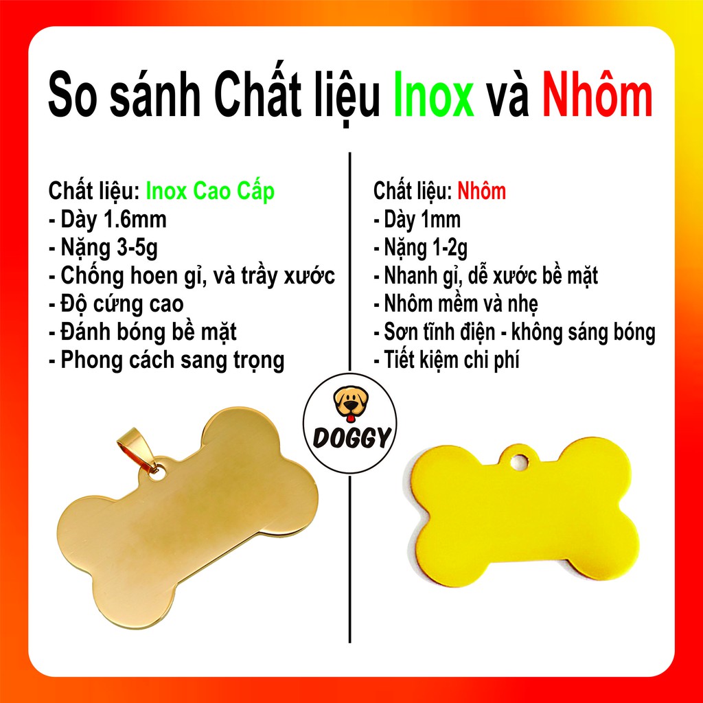 [XƯỞNG SẢN XUẤT] Cung Cấp Thẻ Tên Thú Cưng SLL, Bảng Tên Chó Mèo - Chất Liệu Inox, Giá Sỉ Tận Gốc - DOOGY SHOP