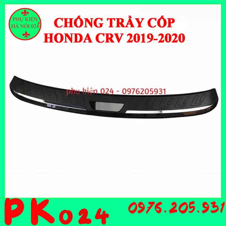 Ốp chống trầy cốp ngoài nhựa đen CRV 2019 2020 hàng loại 1 dán cốp sau chống xước trang trí xe