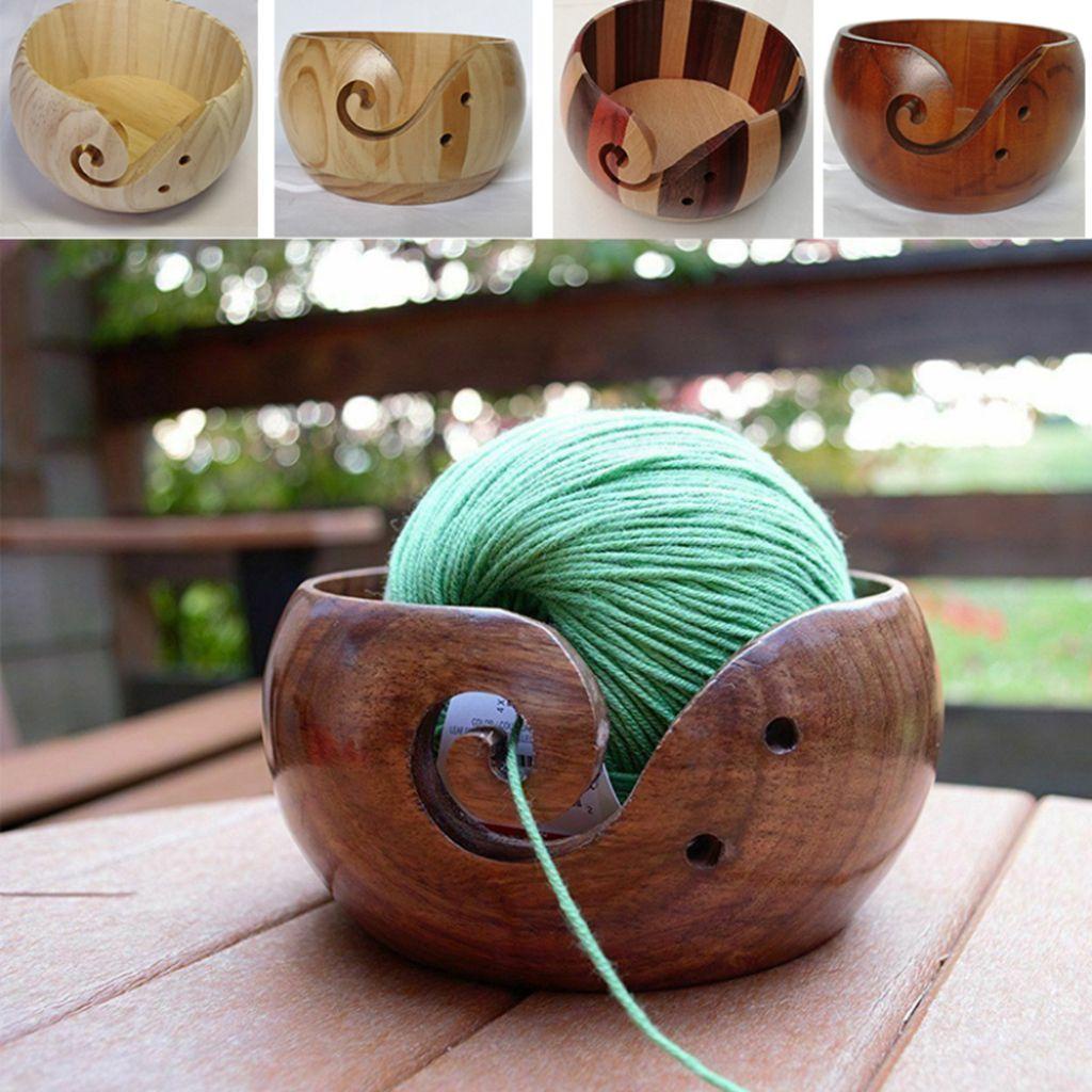 Hộp Đựng Cuộn Chỉ Đan Bằng Gỗ Tự Nhiên Tiện Dụng