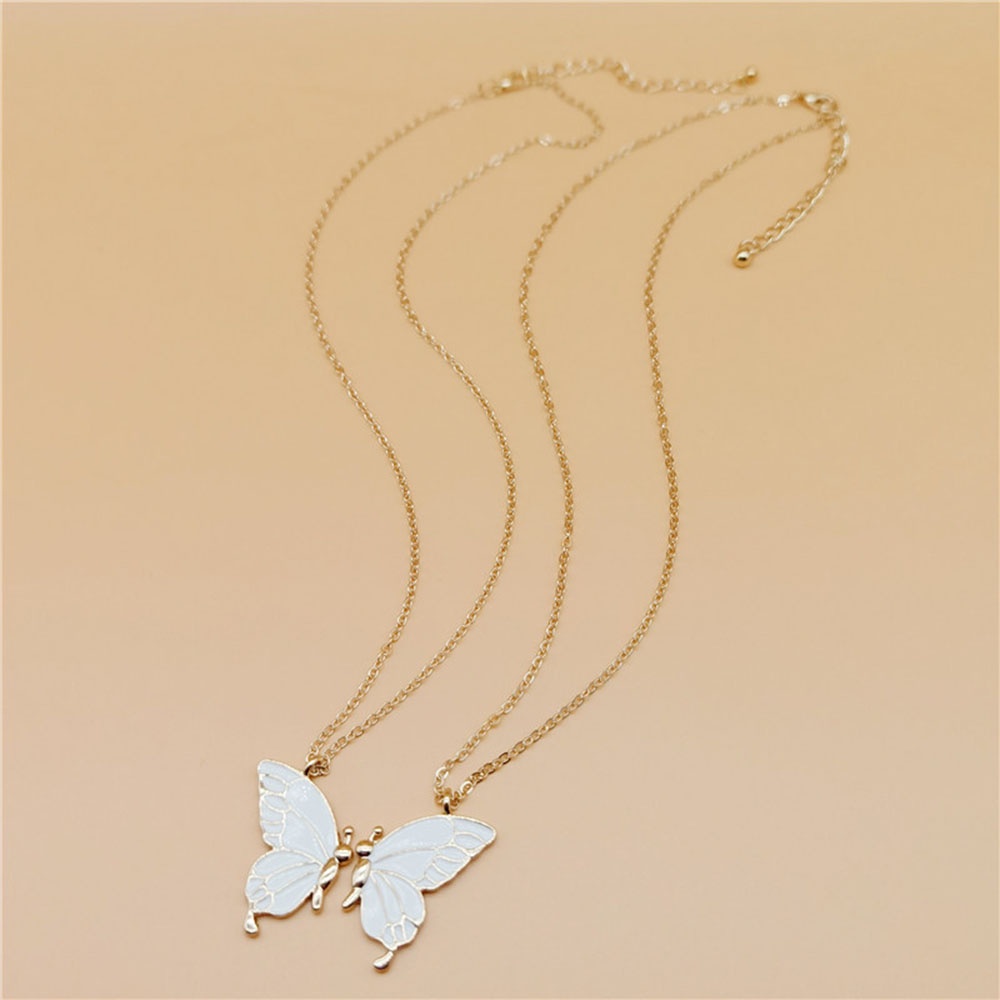 1 Cặp Dây Chuyền Mặt Hình Bươm Bướm Thông Dụng Dành Cho Chị Em Và Mẹ