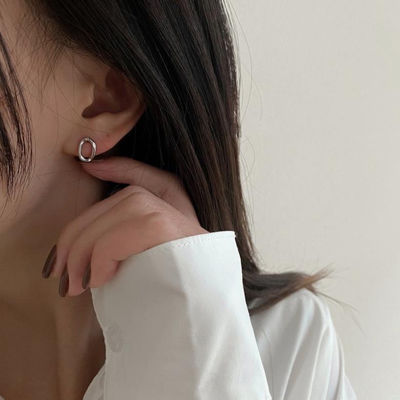 (061) Khuyên Tai Hình Mắt Xích Đơn Giản Phong Cách Âu Mỹ Cá Tính