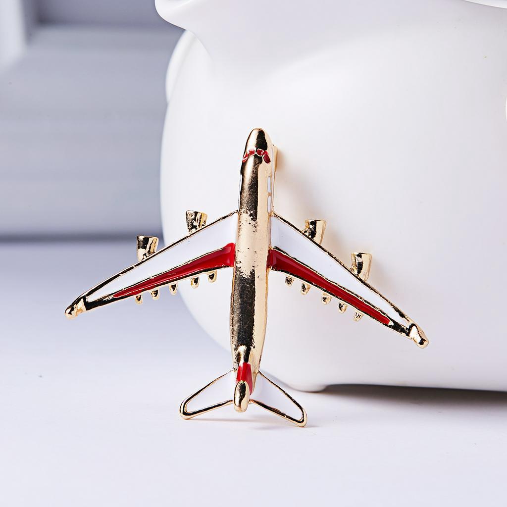 Trâm Cài Áo Hình Máy Bay Đính Ngọc Trai Và Kim Cương Giả