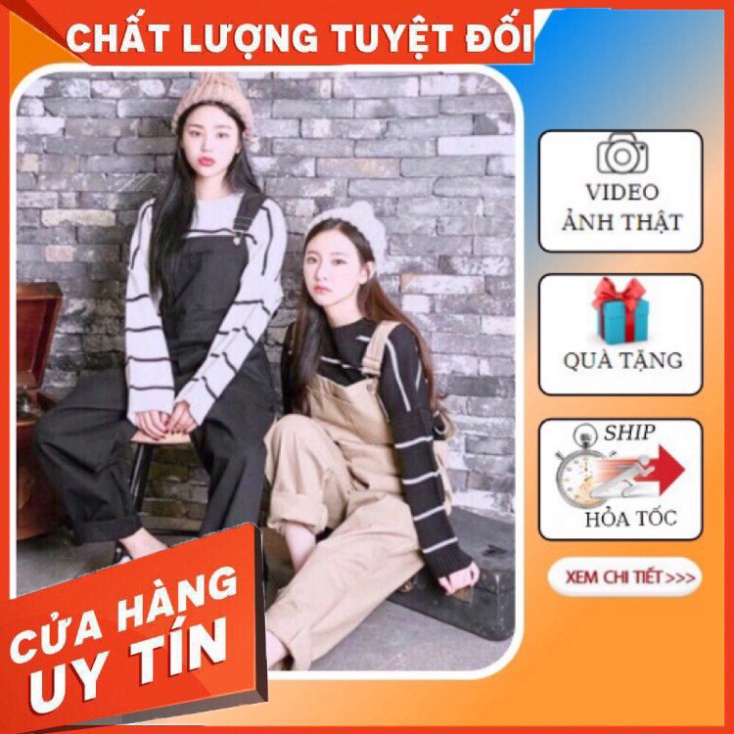 Quần Yếm Unisex 2 túi ngực, Yếm kaki nam nữ form thụng phong cách Ulzzang kiểu dáng baggy suông thời trang - Hàng nhập k