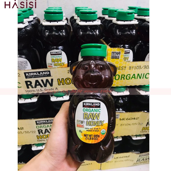 Mật Ong Mỹ Hữu Cơ KIRKLAND ORGANIC RAW HONEY 680GR