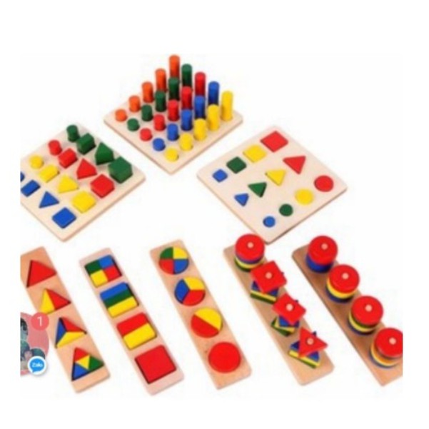 Bộ montessori 8 món, đồ chơi giáo dục montessori