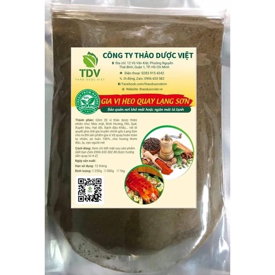 100 GAM GIA VỊ NƯỚNG QUAY HEO CHUẨN TÂY BẮC HÀNG CÔNG TY THẢO DƯỢC VIỆT