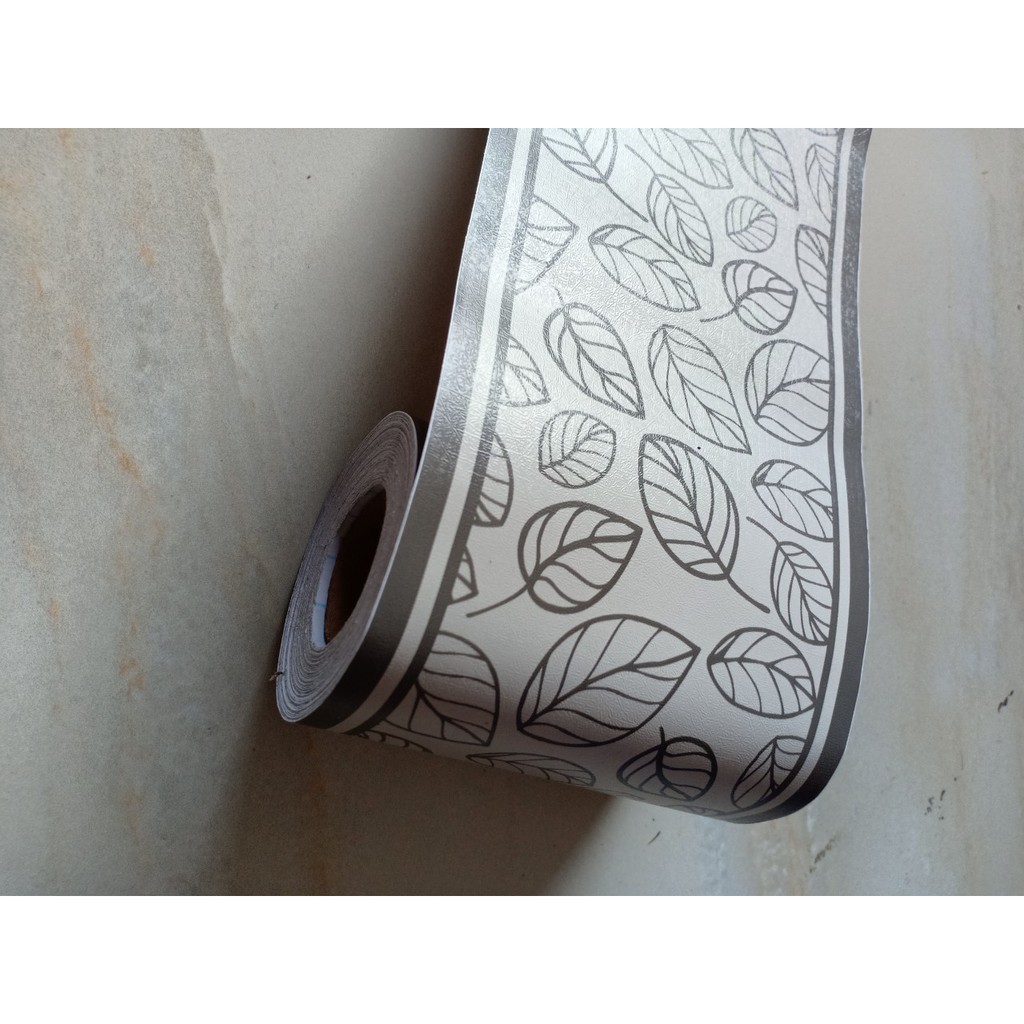 Cuộn 10m len dán viền tường keo sẵn lá nâu keo sẵn (cao 10cm)