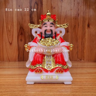 Ông thần tiền đá 8in cao 22 cm màu đỏ