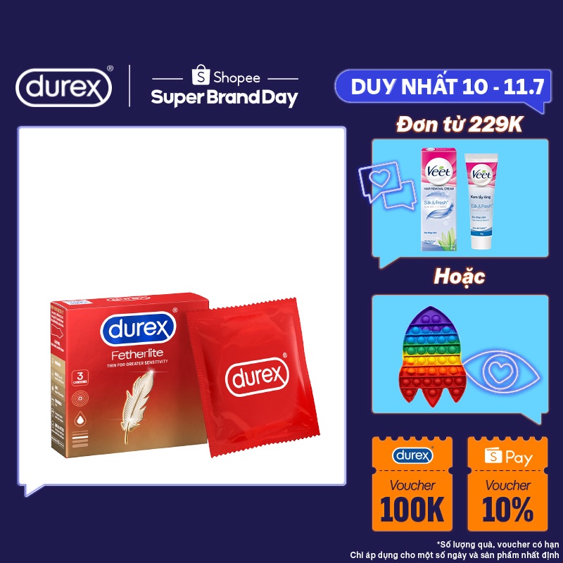 Bao cao su Durex Fetherlite 3 bao