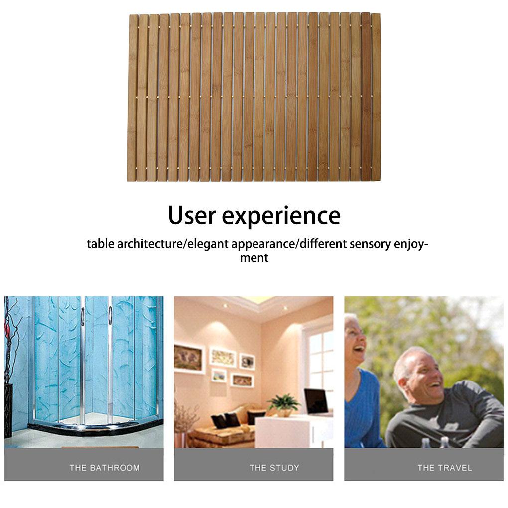 Bath Shower Pad Bamboo Outdoor Anti-skid Non-Slide Mats Waterproof Kitchen Rugs Hotel Bathroom Bedroom Toilet Bathtub