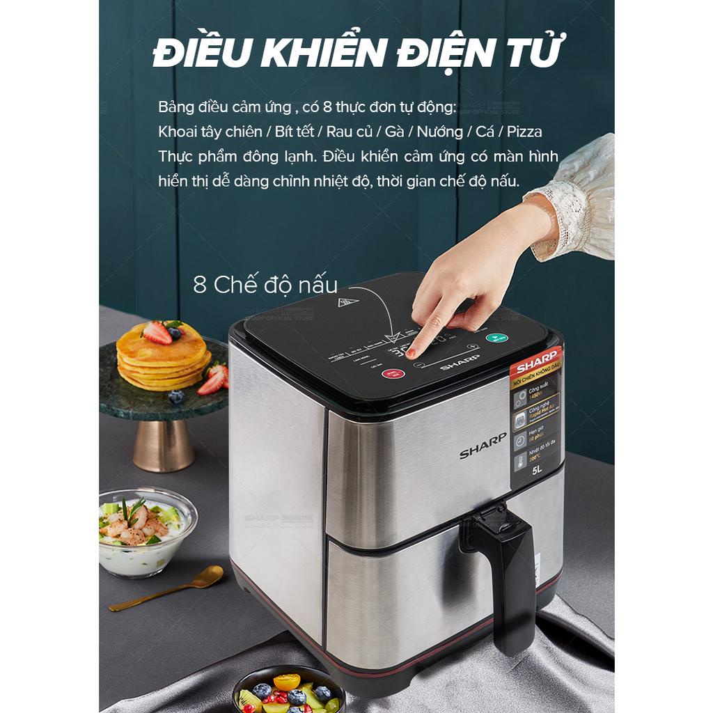 Nồi Chiên Không Dầu Sharp KF-AF50EV-ST Chống Dính 5L