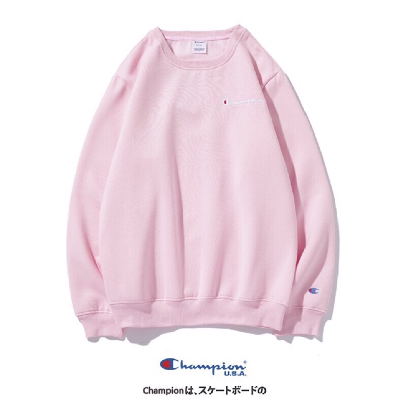 Áo sweater dài tay in hoạ tiết champion vải nỉ form rộng thời trang