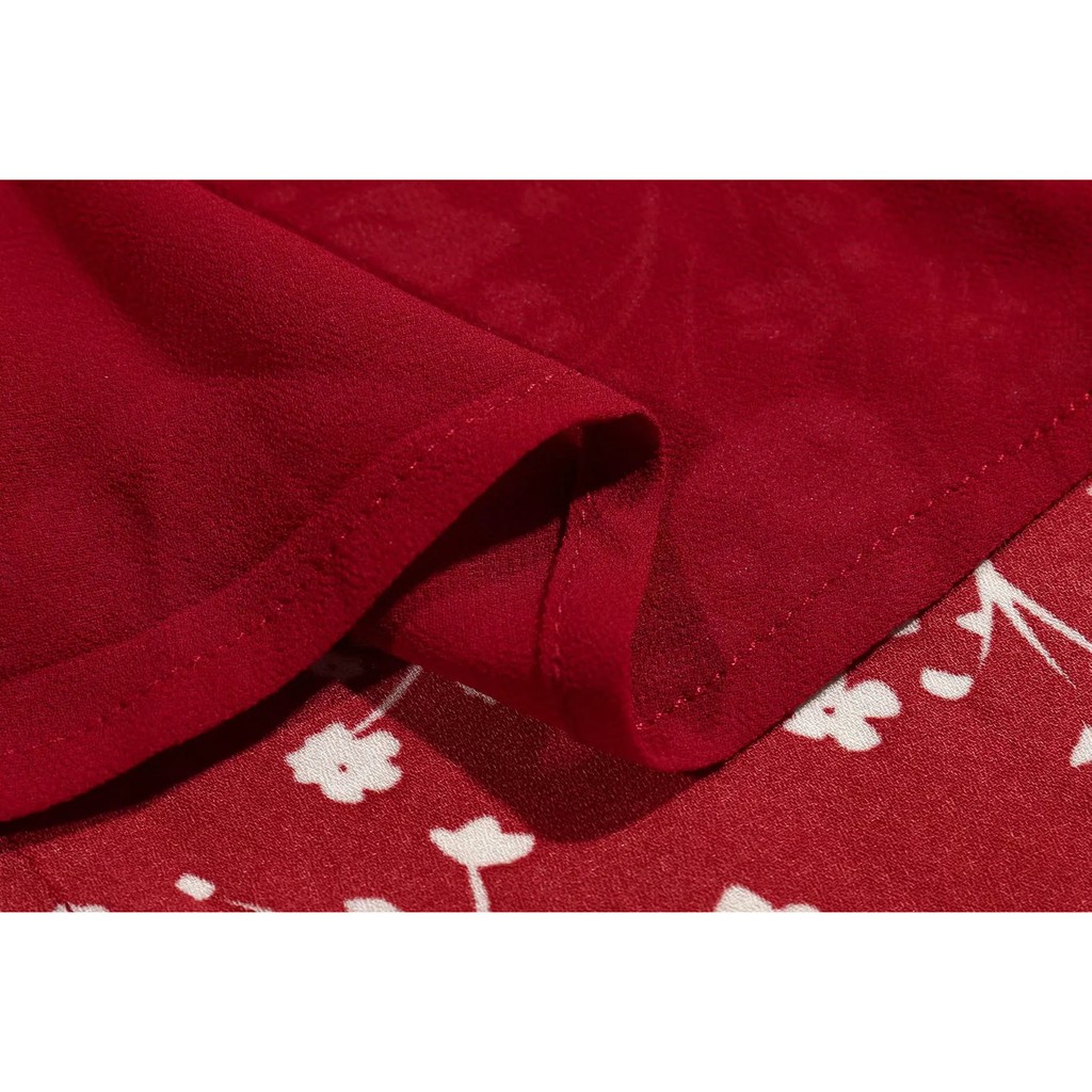 Đầm Zara vạt chéo đỏ hoa trắng mặc gầy xinh D30VCG74N9 | BigBuy360 - bigbuy360.vn