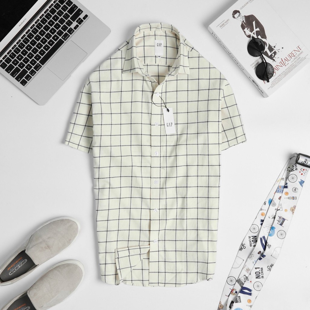 Áo sơ mi nam tay ngắn, sọc caro 2M basic - Chất liệu cotton 100% cao cấp - Form slim dễ phối đồ. | BigBuy360 - bigbuy360.vn