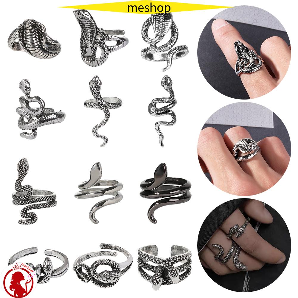 Nhẫn Hở Hình Rắn Phong Cách Punk Cổ Điển Thời Trang Có Thể Điều Chỉnh