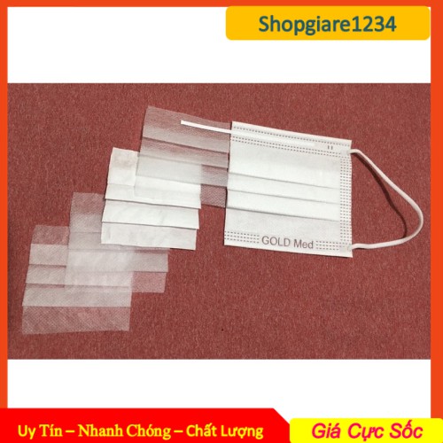 Hộp 50 cái khẩu trang y tế NANO BẠC, 4 Lớp Gold Med - Hàng Chuẩn Công Ty, Chất Lượng Cao Cấp