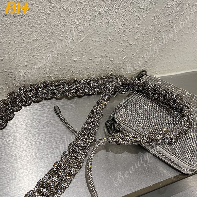Túi Đựng Điện Thoại Đính Đá Giả Kim Cương Lấp Lánh Phong Cách Vintage
