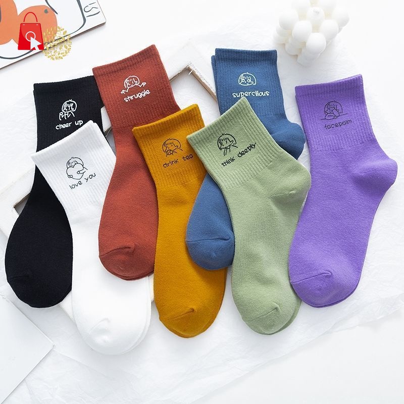 Tất cổ cao in hình mặt người cho nam nữ