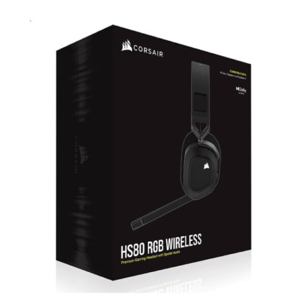 Tai nghe Corsair HS80 RGB Wireless Back / Tai nghe Corsair HS80 RGB Wireless White