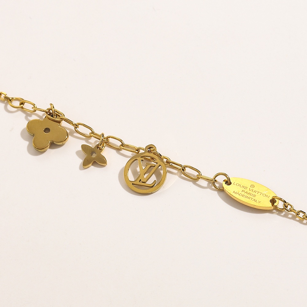 Vòng Tay Louis Vuitton Bằng Thép Titan Họa Tiết LV Monogram
