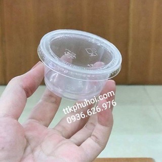  100 Hộp nhựa đựng nước sốt nước chấm gia vị 60ml 2OZ 