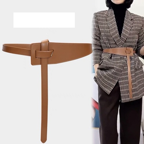 Đai váy thắt lưng da thắt nút bản to nhiều màu