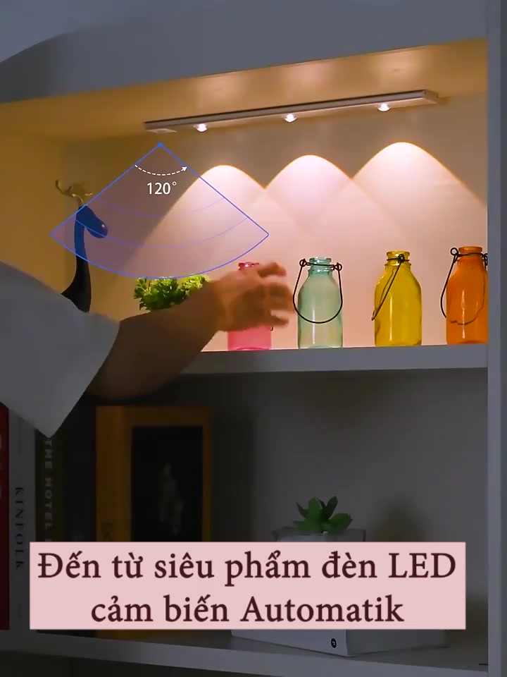 Đèn LED Trang Trí Cảm Biến Chuyển Động Nhiều Màu Hiệu Ứng Độc Đáo Cảm Ứng Mini Siêu Sáng Phòng Ngủ Nhà Bếp Automatik | BigBuy360 - bigbuy360.vn