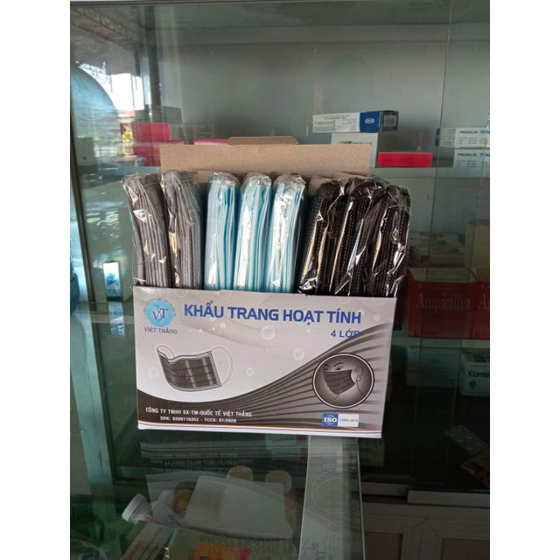 khẩu trang y tế Việt thắng 4 lớp hộp 50c