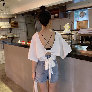Áo Thun Thắt nơ hở lưng rộng