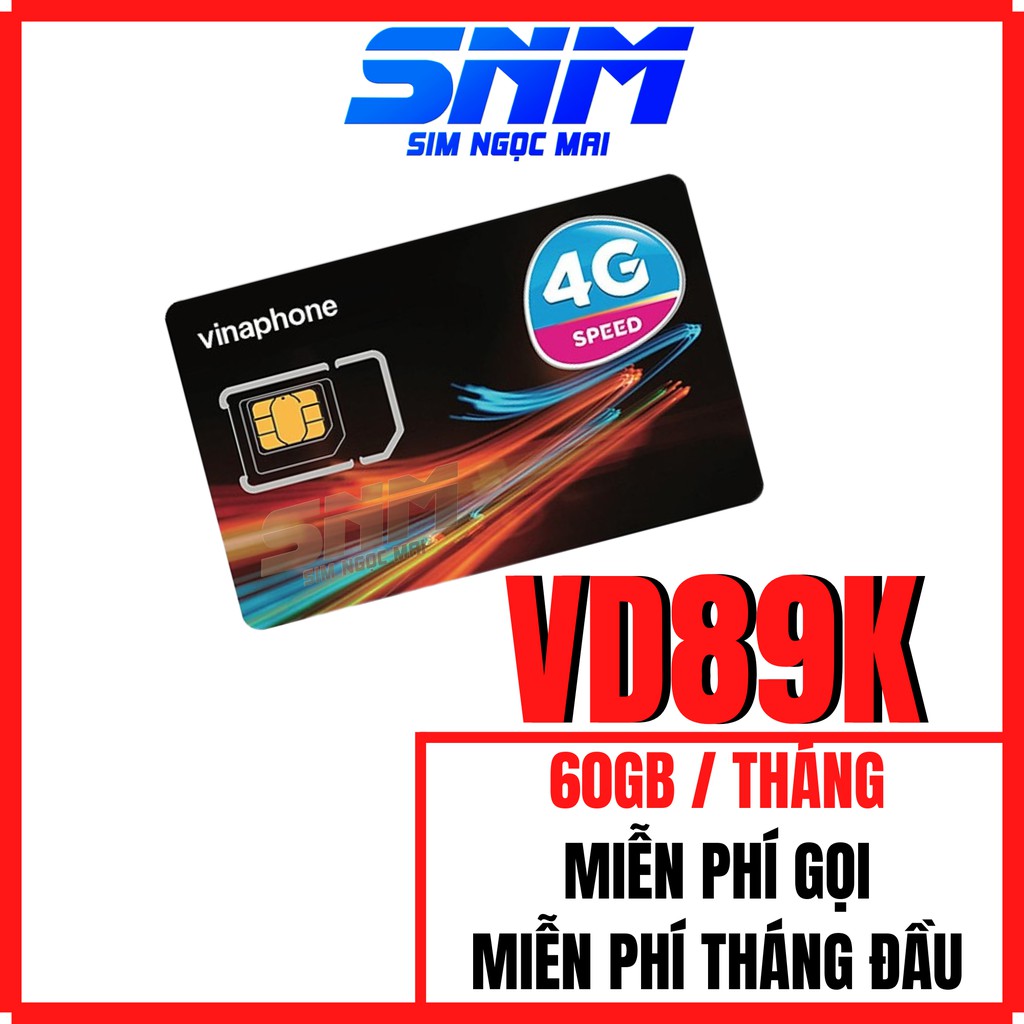 SIM 4G VINAPHONE FHAPPY - VD89 -  VD89P - 4GB/NGÀY - CHỈ 49K/THÁNG - TƯƠNG TỰ GÓI V90 VÀ C90N