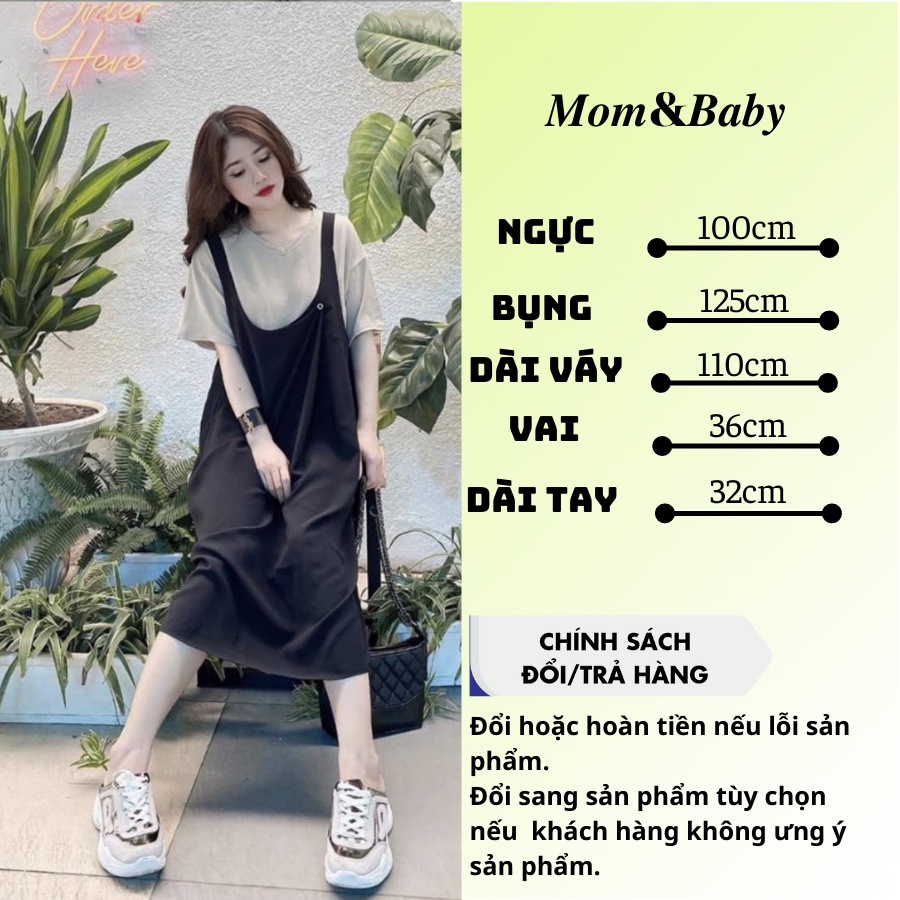 Yếm bầu kèm áo rời M131 vải cát hàn áo cotton thời trang thiết kế freesize Mom and Baby