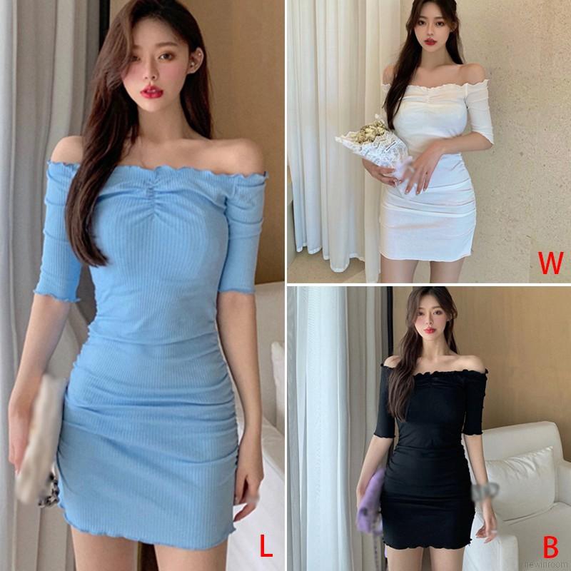 Đầm ôm trễ vai phong cách Hàn Quốc gợi cảm dành cho nữ