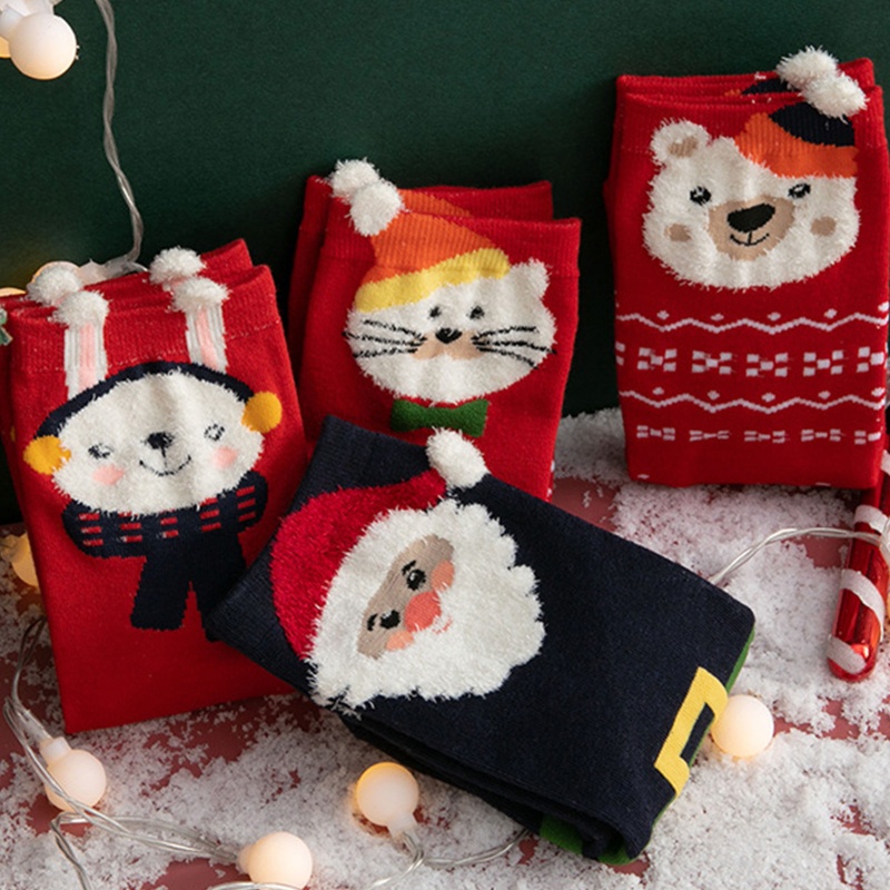 Youyo Vớ Cổ Cao Vừa In Họa Tiết Giáng Sinh 3D Vui Nhộn Phong Cách Nhật Bản Cho Nữ