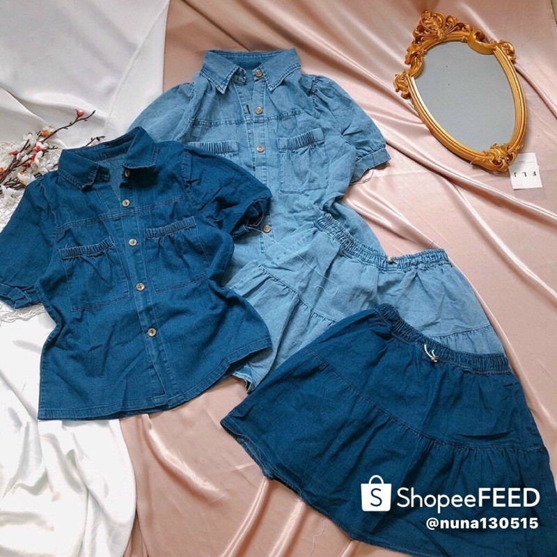 ẢNH THẬT TRẢI SÀN - SET JEAN XOÈ + CHÂN VÁY