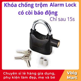 Khóa chống trộm nhà, khóa chống trộm xe có còi báo động Alarm Lock cao cấp tặng kèm pin thay thế