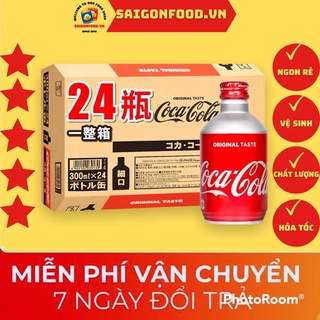 Coca nắp vặn nhật - thùng 24 lon coca cola vị nguyên bản lon nhôm 300ml hàng chuẩn nhật bản 100%
