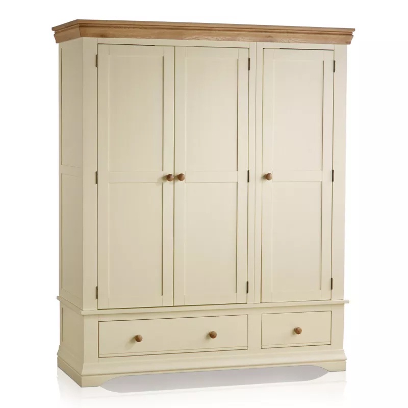 Tủ áo 3 cánh Country Cottage gỗ sồi IBIE nhiều tùy chọn