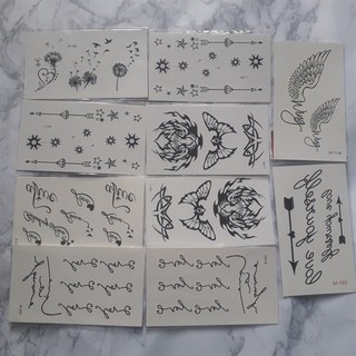 Combo 10 Hình Xăm Dán Tatoo Xăm Nước - Đen Trắng