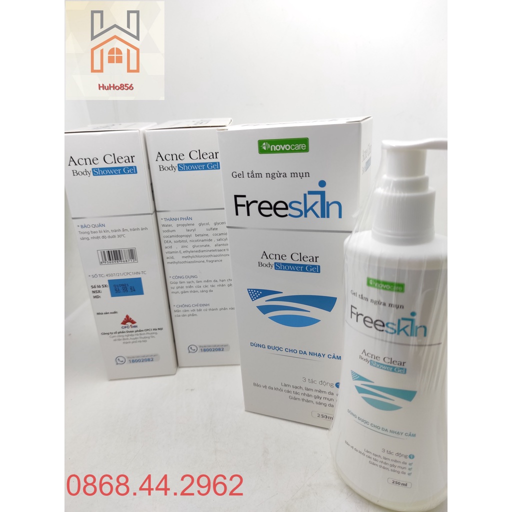 Gel Tắm Freeskin và Xịt Mụn Freeskin