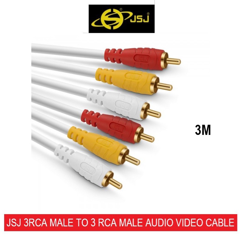 Dây AV 6 đầu bông sen dài 3.0m JSJ - Dây cáp loa 6 đầu bông sen 3.0m JSJ