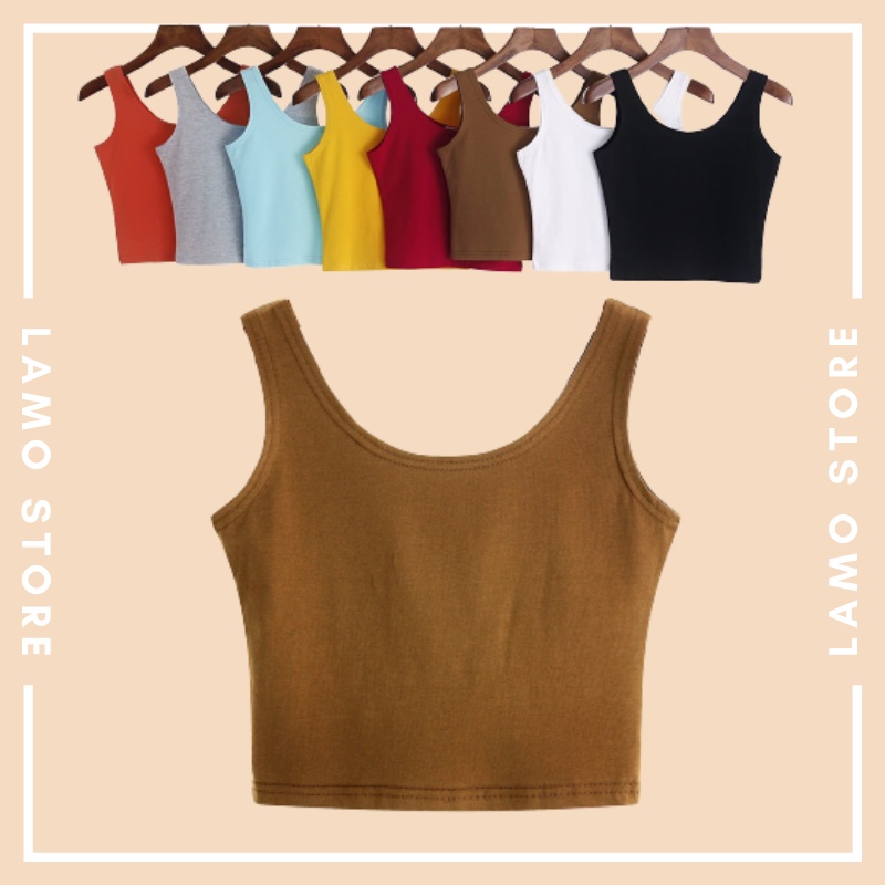 Áo ba lỗ croptop nhiều màu nữ Lamo store dáng áo 3 lỗ ôm chất liệu thun cotton | BigBuy360 - bigbuy360.vn
