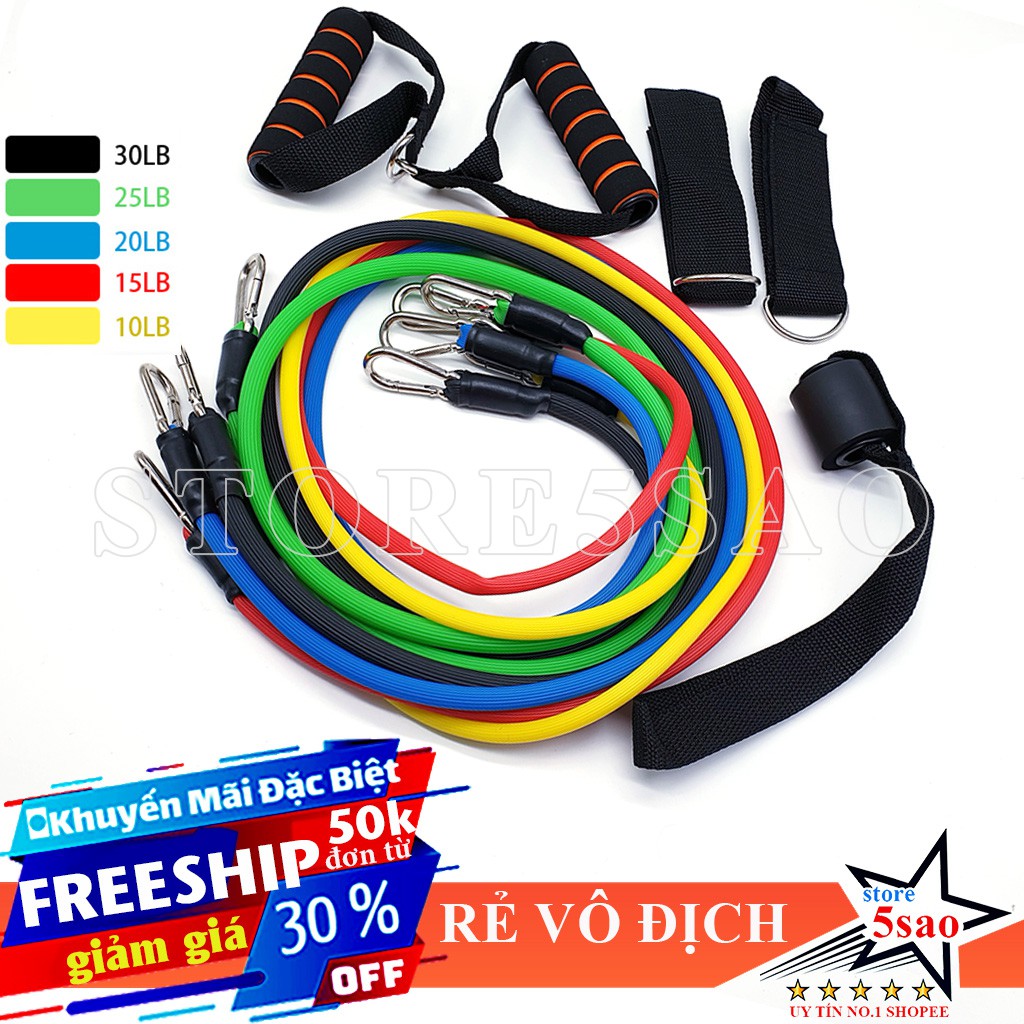 Dây ngũ sắc tập gym đa năng /⭐ FREESHIP ⭐/ Dây đàn hồi resistance band