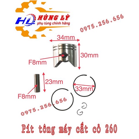 Pít tông máy cắt cỏ 260 phụ tùng máy cắt cỏ phụ tùng máy nông nghiệp phụ tùng Hùng Lỳ