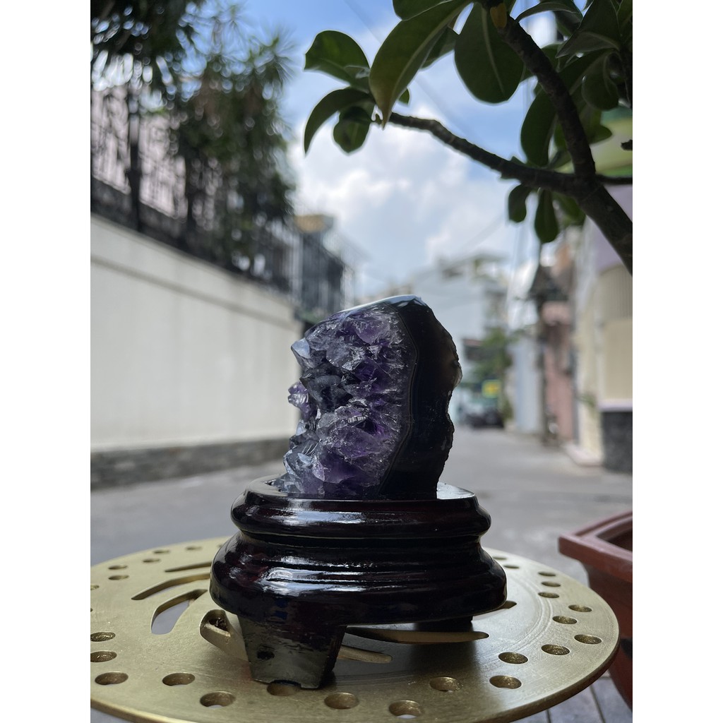 Bông thach anh tím đậm - AMETHYST GEODE KT 12x 6 CM (MS: TIM775)