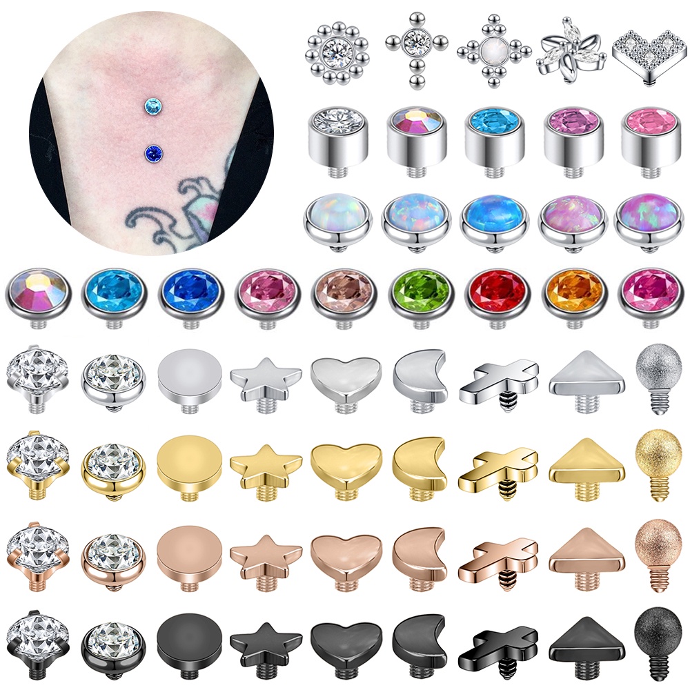 1 Bộ Khuyên Xỏ Cơ Thể 2.5 / 3 / 4mm Bằng Thép
