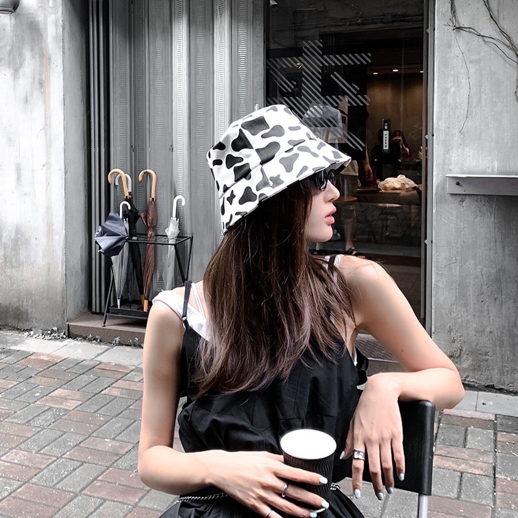 Mũ Bucket Bò Sữa Thời Trang Nam Nữ hotrend 2021