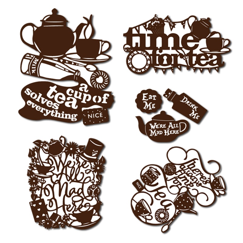 Khuôn Cắt Giấy Kim Loại Hình Ấm Trà / Bánh Quy / Bình Nước