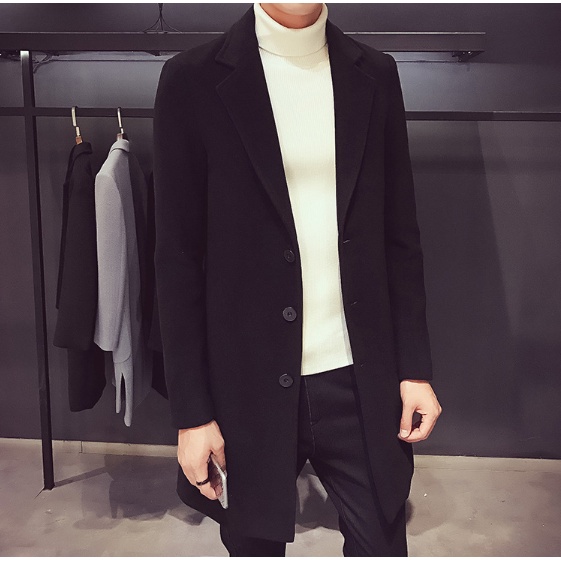 Áo măng tô nam, áo khoác dạ dáng dài Hàn Quốc dày dặn - OMAN MT01