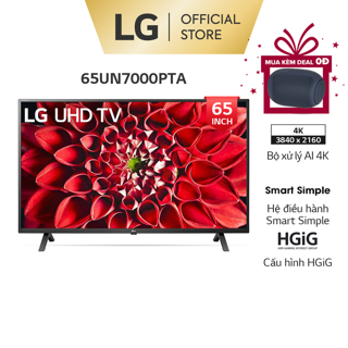 Smart UHD Tivi LG 65 inch 4K 65UN7000PTA - Model 2020 - Miễn phí lắp đặt