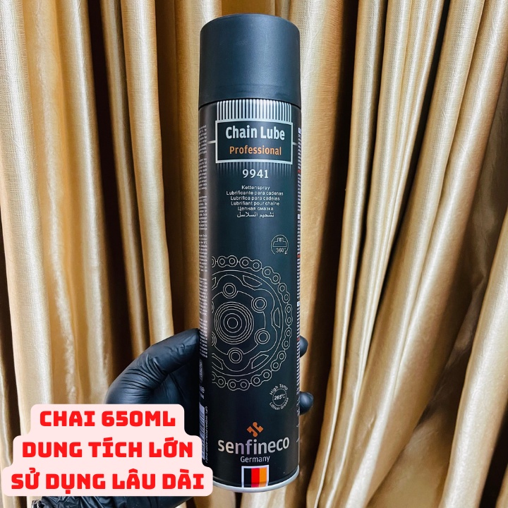 Chai Xịt dưỡng sên mở bò xanh SENFINECO 9924 200ml + SENFINECO 9941 650ML - cao cấp, không văng